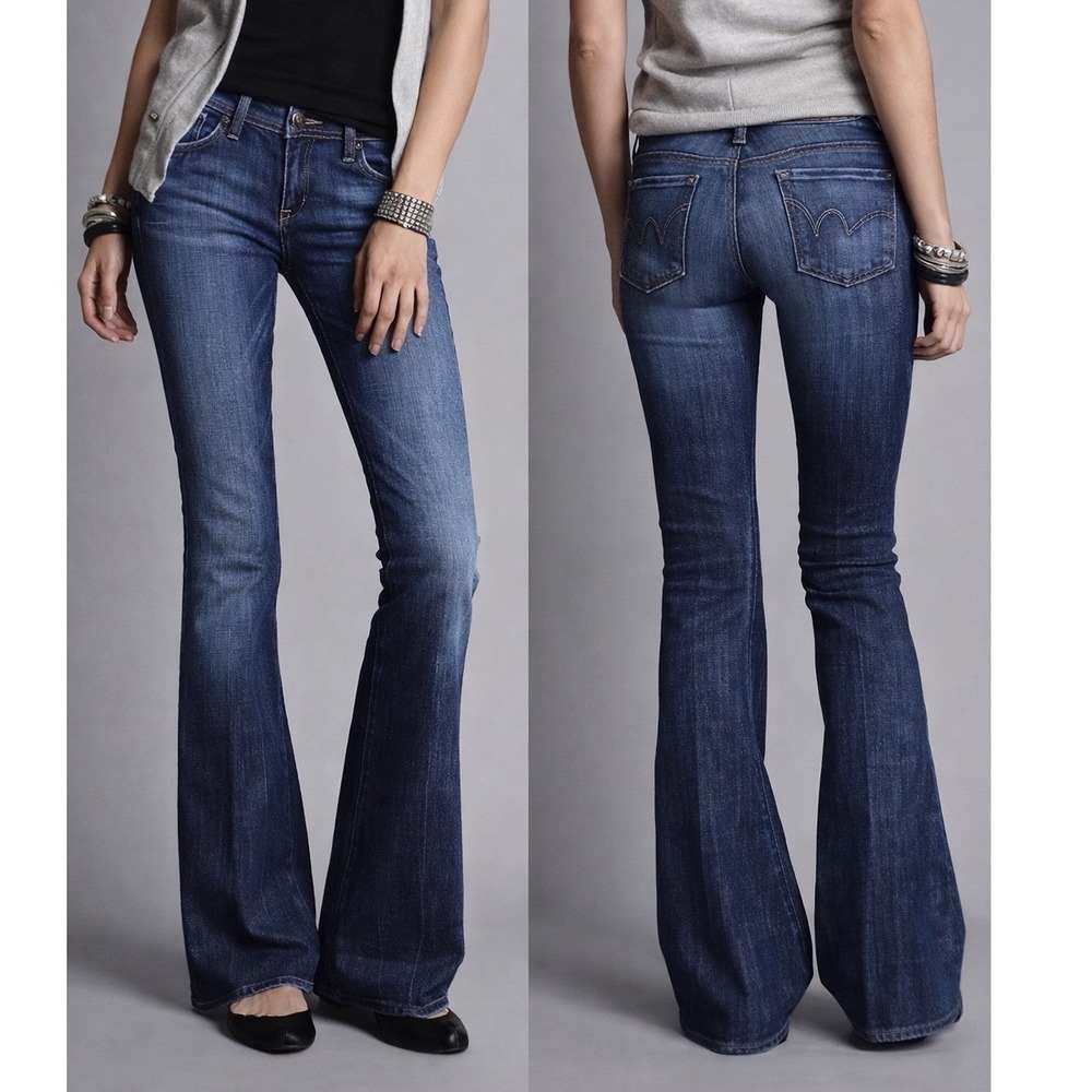 Citizens‎ of Humanity Ingrid Flare Jeans Womens 32 Blue Low Rise Stretch 002-132